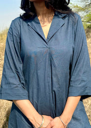 Deep Teal Cotton Flex With White Pants